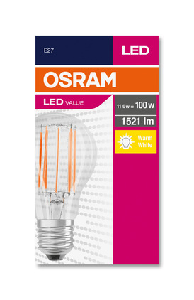 OSRAM žarnica led value a filament 11W=100W/827 E27