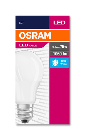 OSRAM žarnica led value a 10W=75W/840 E27